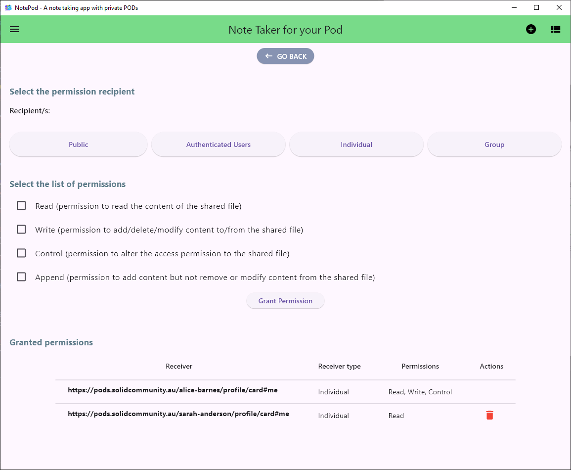 Post grant read access